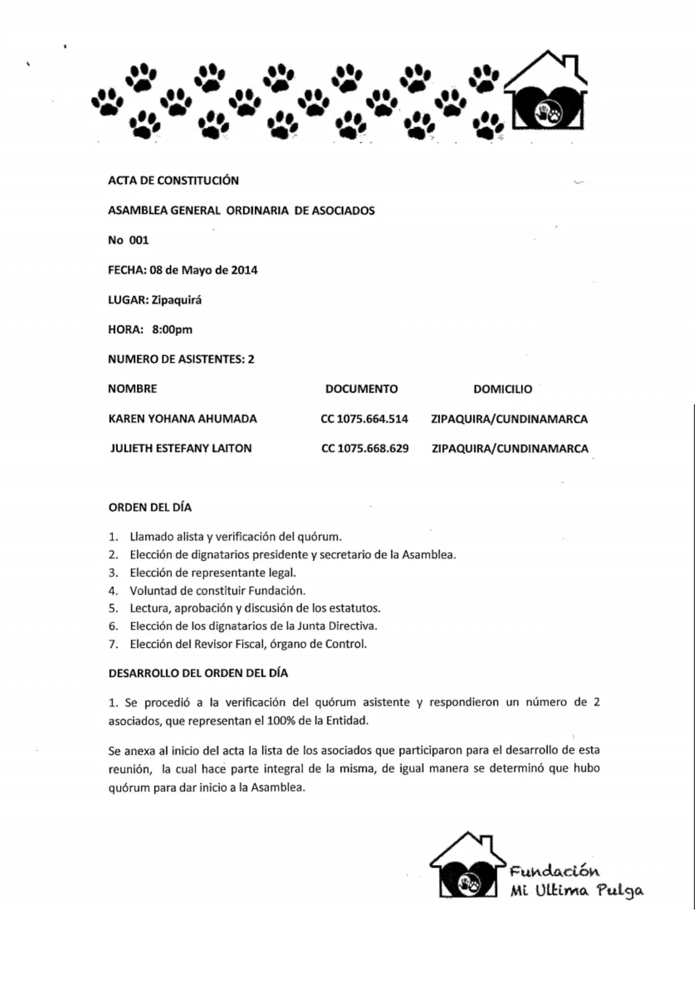 Acta de Constitución - Página 2