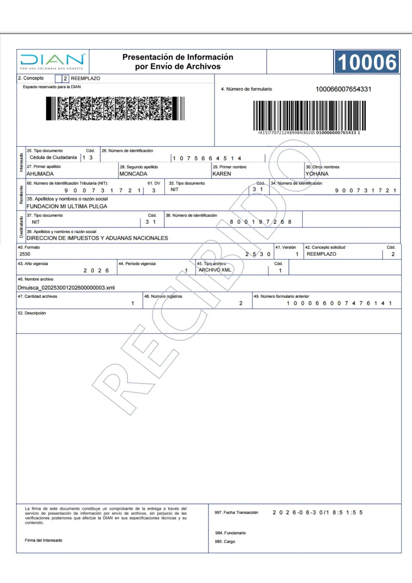 Formato 2530 - Página 1